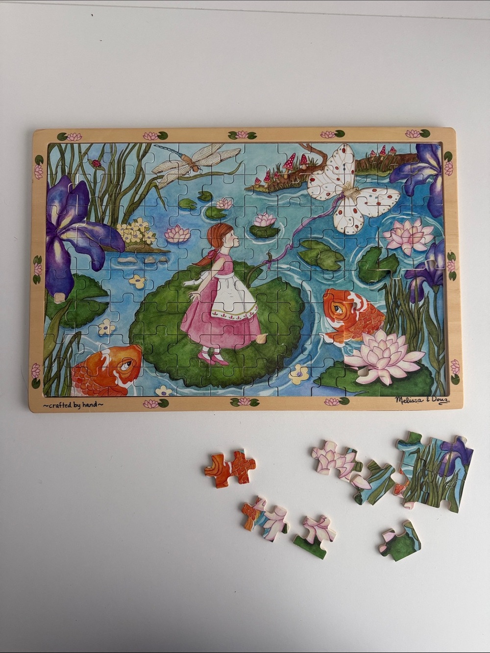 Melissa & Doug Lily Pad Journey Wooden Jigsaw Puzzle - Kid - Fairy - Pond - Lake